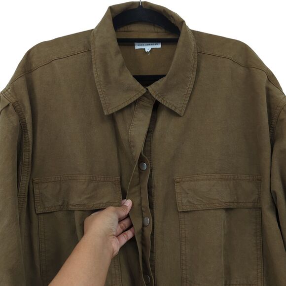 Good American Women 6 3XL Good Cinched Waist Jumpsuit Fog Green Utility NEW - Picture 6 of 8